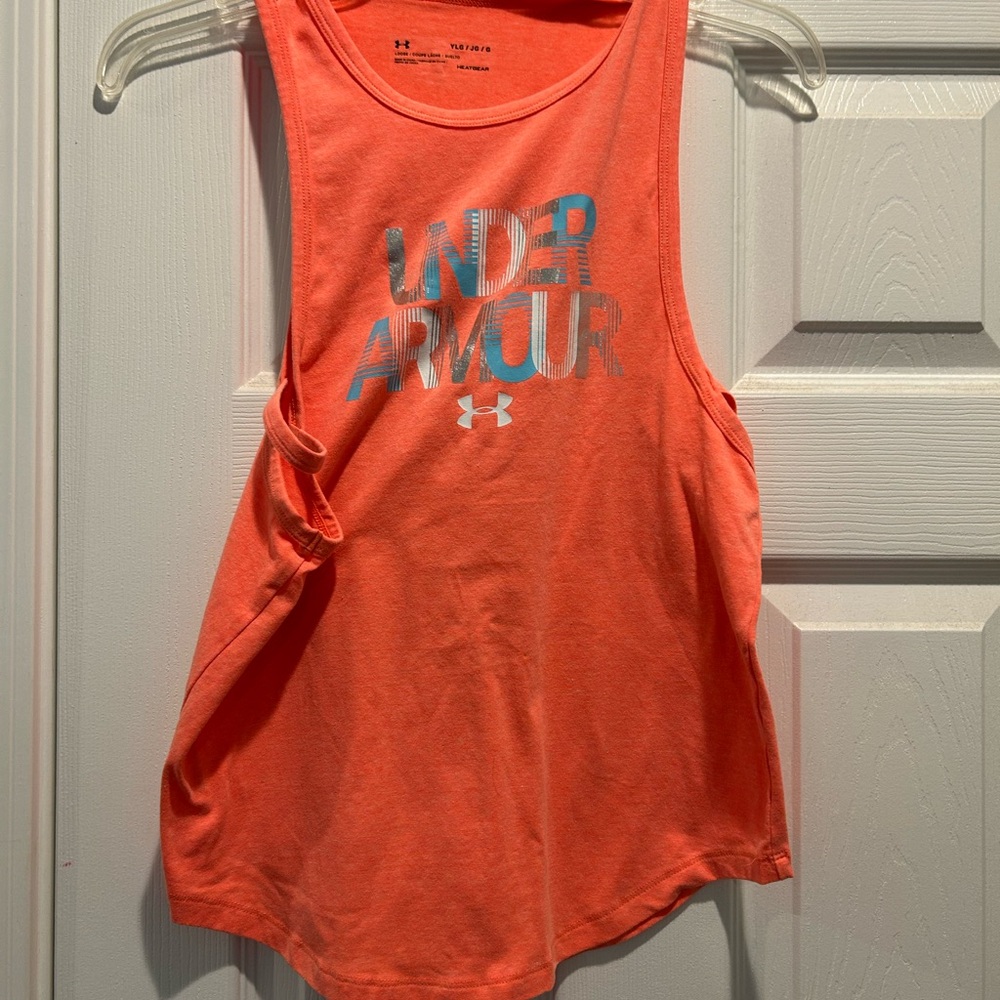 Under Armour Bright Coral Tank with Metallic Logo
